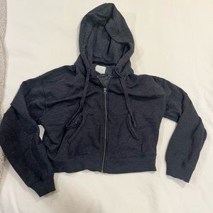 American Eagle Cropped Zip Up Hoodie - Small